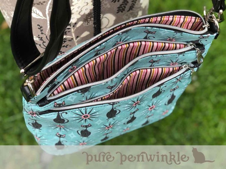 Aurora Triple Zip Crossbody Bag - PDF Sewing Pattern - A Quaint Stitch